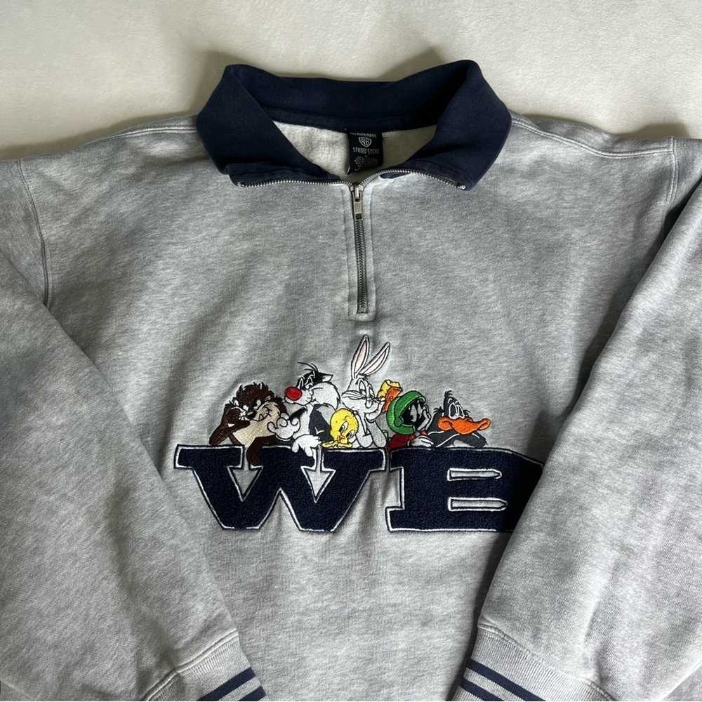 Vtg Warner Brothers Studio Sweatshirt Pullover 90’s Taz Marvin - Picture 6 of 9